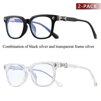 Chrome x Heart Blue Light Glasses Black and Clear Two Pack